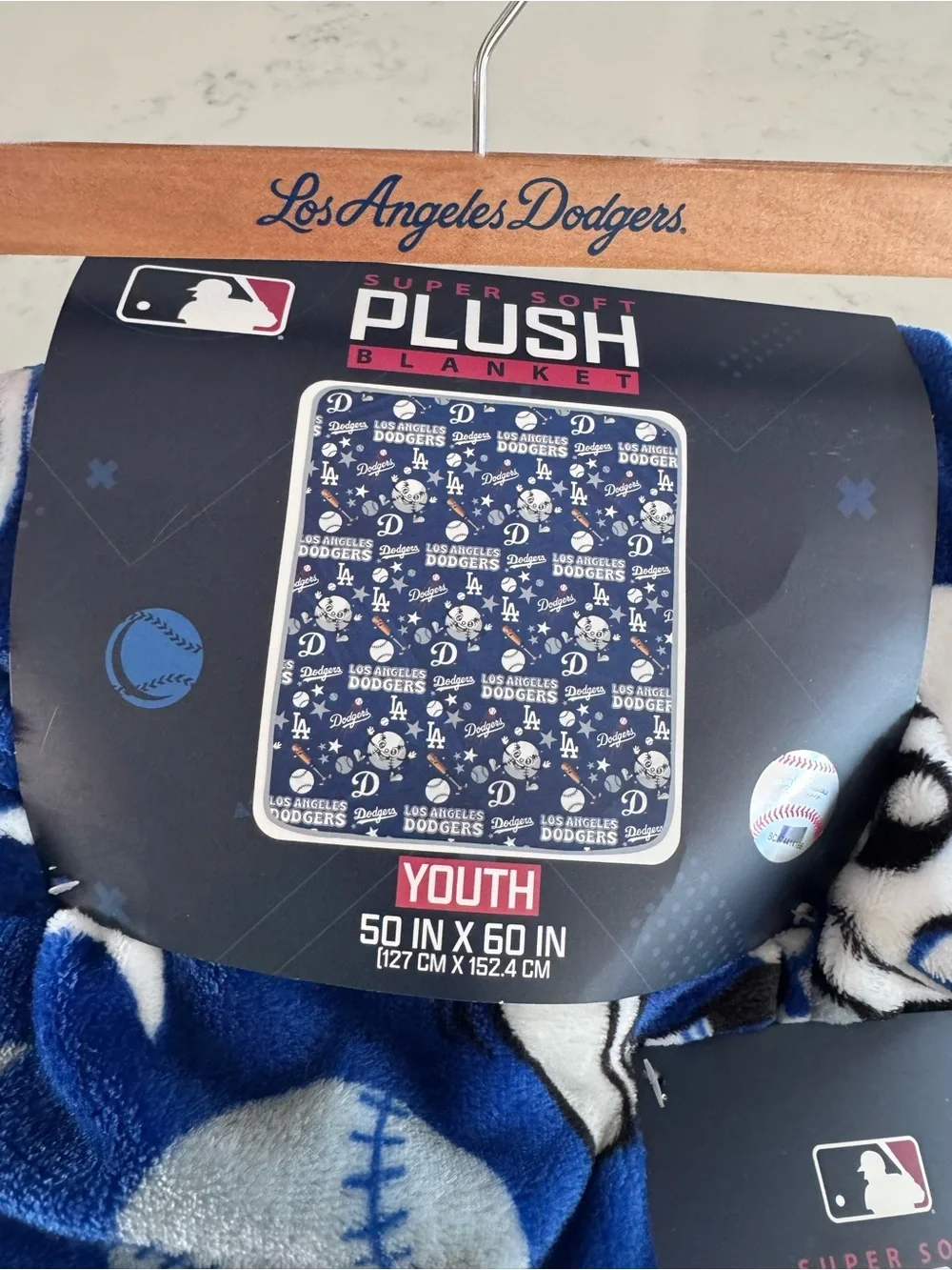 MLB Los Angeles Dodgers Plush Throw Blanket 50x60